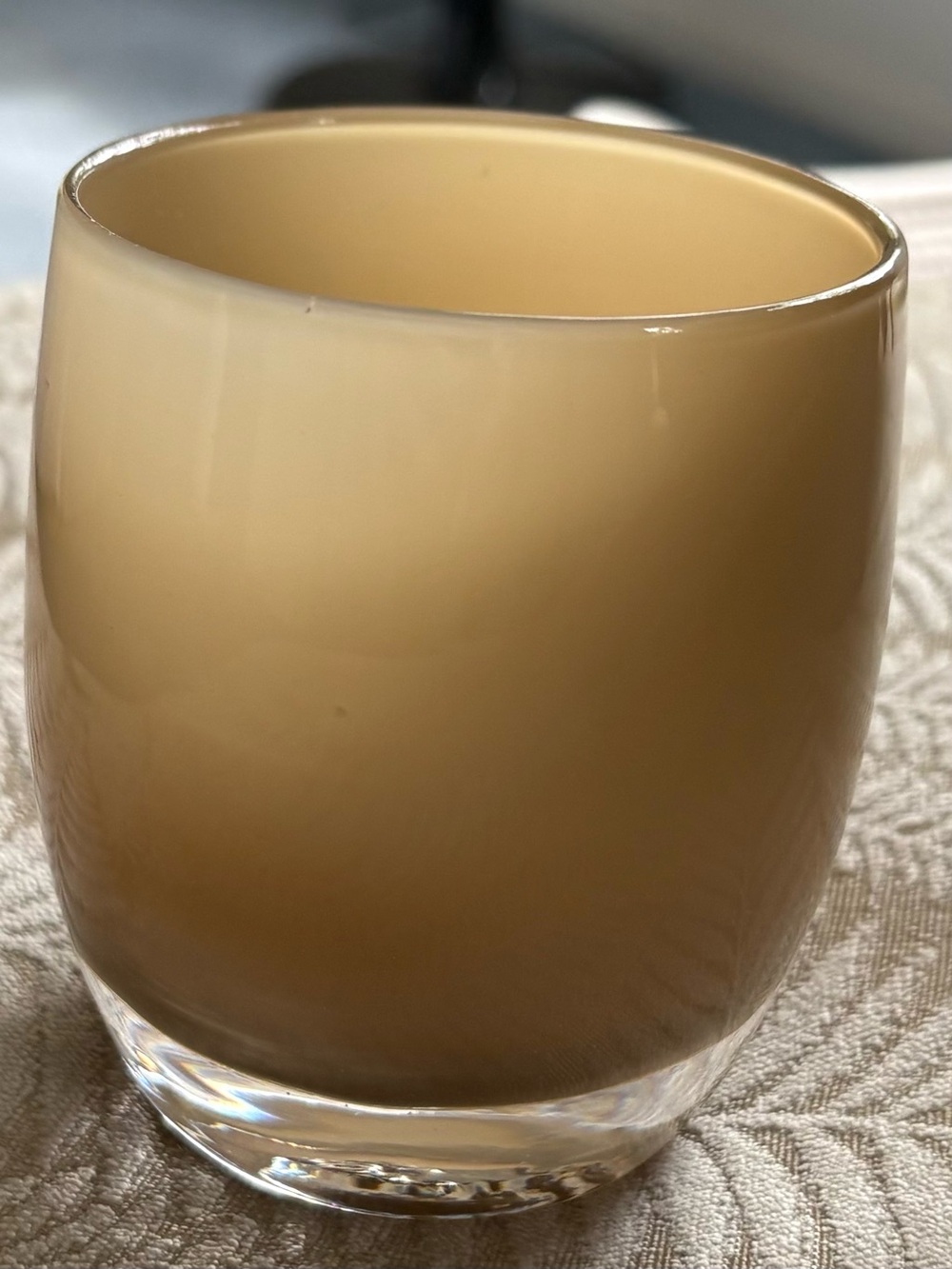 Beautiful hand blown Glassybaby candle holder
